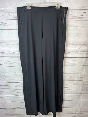 Athleta Womens 16 Tall Gramercy Wide Leg Track Trouser Black 36x31 Style 376009